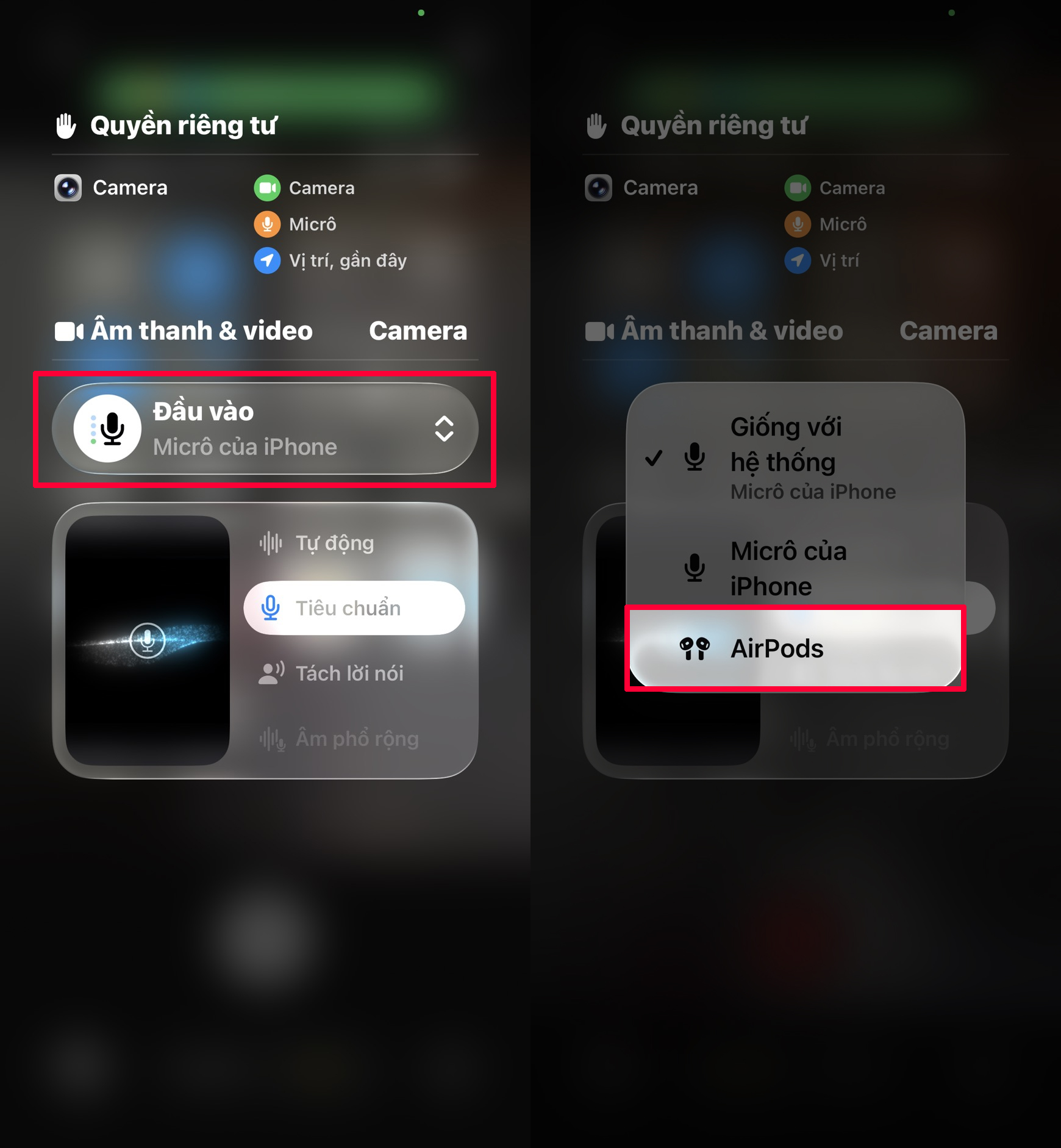 Cách sử dụng AirPods làm micro thu âm trên iPhone